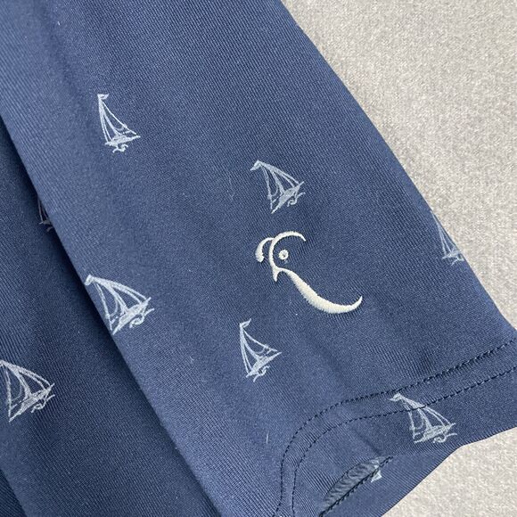 UNDER ARMOUR The Playoff Polo Men L Blue Golf Performance Stretch Sail - Picture 2 of 10